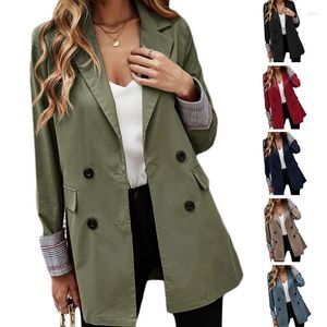 Damen-Trenchcoats, stilvoll, lässig, Revers, langärmelig, Arbeits- und Büroanzug, Mantel für moderne und anspruchsvolle Looks Y1QD