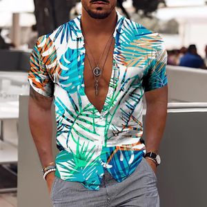 Erkek Girmiş Gömlek Hindistan cevizi Ağacı 3D Baskı Kısa Kollu Gömlek Dazn Küba Yakası Erkek Partisi Plajı Gevşek Aloha Casual 5xl 230718
