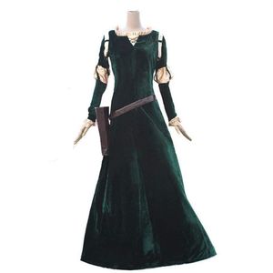 Vuxen kostym Brave Merida Cosplay Party Dress Custom207q