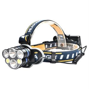 6 LED T6 COB Headlamp USB Rechargeable 18650 Battery Headlight Head Torch with Charger Gift car Waterproof Super Bright for Fishin2454