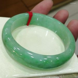 Бэнкс отправить сертификат Burma Jade Bangles БЕЛОВЕК Зеленый Jadeite Myanmar Сертифицированный Jades Stone Bracelet Women Lucky Amulet Gifts