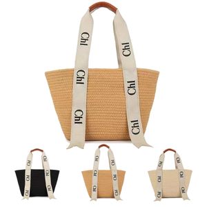 Beach High capacity fashion Raffia Woody basket Straw Shoulder Bag Womens mens totes handbag Designer bags luxury bucket summer weave travel Cross body clutch bags