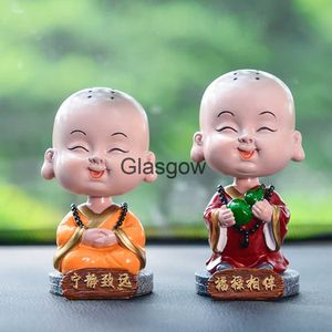 Interior Decorations Car Ornaments Resin Cute Shaking Head Monk Buddha Figurine Automobile Decoration Home Auto Interior Dashboard Decor Accessories x0718