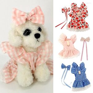 Vestuário para cães alta elasticidade vestido para animais de estimação estampa floral para filhotes bainha plissada colete à prova de vento manga voadora roupas para a primavera