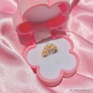 Кольцо в группе кольца Rapunzel для женщин, девочек, принцесса корона Кольцо, Обручавшие ювелирные украшения обручальное кольцо регулируемое золото кольцо R230719