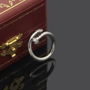 T GG Original designer 3mm nail screw Ring 18K Gold Silver Rose 316L Stainless Steel Rings Women men lovers wedding Jewelry Lady Party Gifts 6 7 8 9 10 11 12 big USA size