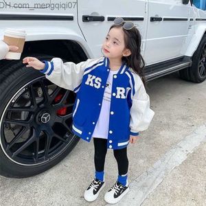 Coat Spring Blue Baseball Jacket Racing Coat for Children and Youth Clothing for Youth Girls and Boys Cardigan 4 to 10 Children's Coat Z230719