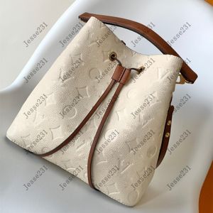 10A Дизайнерская сумка Женщины искренняя кожаная неоноэ мм ковша сумки для плеча с тиснением сумки с мешками с кросс -кухон