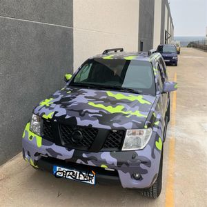 Svart grå gul kamouflage bilklistermärke dekal camo bil wrap folie med luftbubblor för bilkropp inpackning med luftfrigöring233u