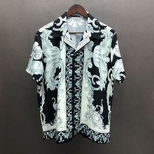 Mens Casual Shirts Summer Abstract Art Printed Short Sleeve Shirt Högkvalitativ Social Club Clothing Brand Slim Fit 230718