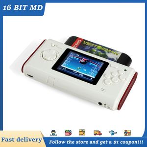 Portabla spelspelare Original Megadrive 16 -bitars MD Kompatibel Pocket MD White Retro Portable Game Console 230718