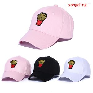 Ball Caps Cute Dad Hats French Fries Baseball Casual Hat Hip Hop Cap Summer Sun Women White Pink Black