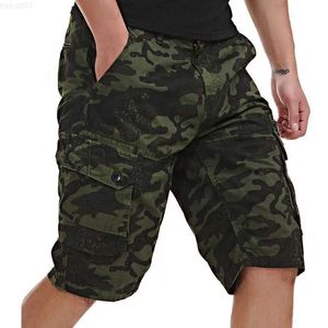 Mäns shorts 2023 Ny kamouflage lös last shorts män cool sommar militär camo korta byxor heta försäljning homme last shorts inget bälte l230719