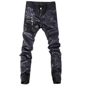 New fashion men leather pants skinny motorcycle straight jeans casual trousers size 28-36 A1031240Z