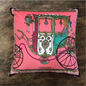 Luxury 45*45cm Pillow Case Cover With Tassel Super Soft Velvet Double-sided Printing Carriage Sign Horse Designer Sofa Cushion Covers Pillowcase 2023071904