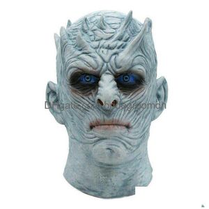 Parti Mask Film Oyunu Thrones Gece King King Cadılar Bayramı Gerçekçi Korkunç Cosplay Kostüm Lateks ADT Zombi Props T200116 DRAP TESLİM