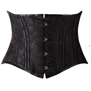 24 Double Flat Boned Short Torso Corsets Steel Boned Padded Waist Trainer Body Shaper Brocade Jacquard Underbust Corset Women Slim2314