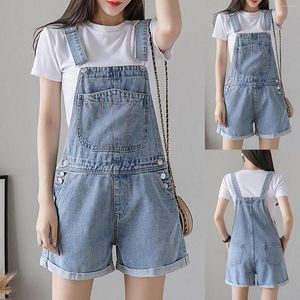 Women's Shorts Classic Adjustable Straps Denim Bib Overalls Bright Petite Rompers Women Summer Jumpsuits