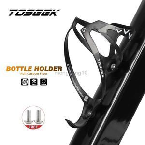 Garrafas de água gaiolas Toseek fibra de carbono completa garrafa de água gaiola mtb bike bike bisher portador de ciclo Ultra Light Equipamento UD Matte HKD230719