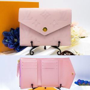 M41938 Victorine carteira de luxo feminina porta-moedas porta-cartões porta-cartões porta-chaves de couro masculino designer carteiras de passaporte bolsas em relevo flor marrom porta-chaves