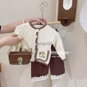 Pullover 2022 Autumn Autumn Girls 'Girls Girls Girls Foreferery Floret Knitting Cardigan Children Corean Person