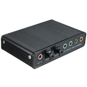Externo USB 5 1 Placa de Som de Áudio 3D Virtual 7 1 Cabo Adaptador Conversor de Canal1234B