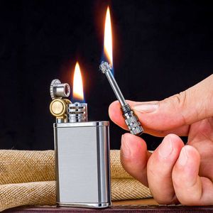 Chief Outdoor Waterproof Dual Kerogene Lighter Creative Ten Thousand Matches One Key Slip Wheel Tänds förseglad oljeförvaring JKID