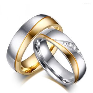 Pierścienie ślubne 6 mm klasyczne zespoły Pierścień dla kobiet / mężczyzn uwielbiają syntetyczną biżuterię CZ Anillos spersonalizowany grawerowany grawer