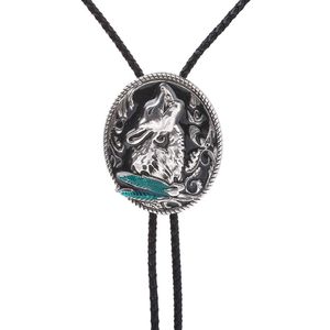 Bolo Ties New American western cowboy wolf head bolo tie summer shirt bolo tie clip HKD230720