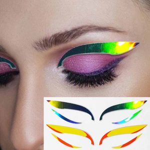 Ansikte klistermärken Vattentät PVC Laser Eye Eyeliner Eyebrows Face Art Sticker Decals Halloween nyårsfestival Party Show Decors