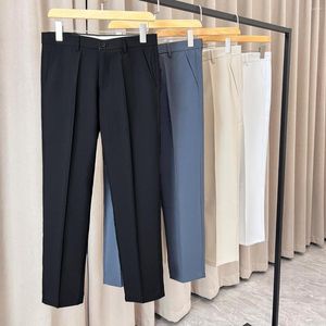 Abiti da uomo Pantaloni da uomo di marca Primavera Affari Moda Dritto Casual Medio leggero Elastico Sciolto Seta ghiaccio Traspirante Sottile Z31