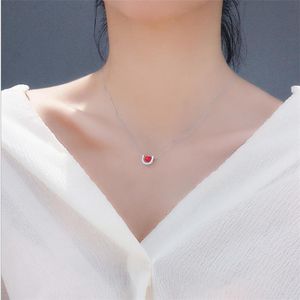 Pendant Necklaces Vintage Crystal Red Heart Necklace Women Jewelry Cute Letter Female Trendy Choker Accessories Shining