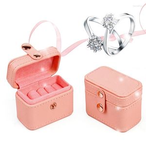 Schmuckbeutel Mini Organizer Snap Leder Ring Aufbewahrungsbox Ohrring Armreif Vitrine für Hochzeit Party Geschenk Drop