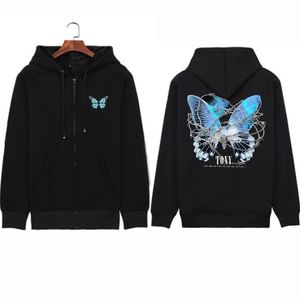 Kadın Hoodies Sweatshirts y2k Sokak Giyim Zip Up Hoodie Moda Yaratıcı Kelebek Estetik Sweatshirt Ceket Sonbahar Kış Gündelik 230718