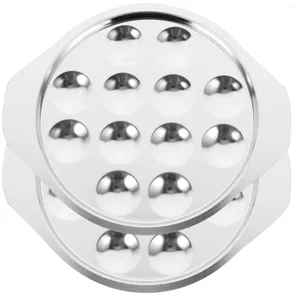 Set di stoviglie Gadget Piatto di lumache Cucina Piatto di lumache in acciaio inossidabile Conch Teglia da forno Supporto a 12 fori