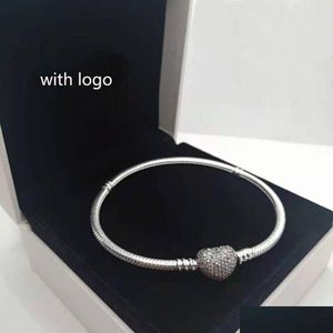 Charm Bracelets 100% S925 Sterling Sier Snake Chain Charms For Women Diy Fit Pandora Beads With Logo Design Lady Gift Drop Delivery J Dhxcv