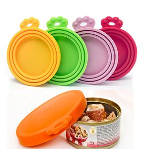 Tampas de silicone para latas de estimação para cães, gatos, tampas de latas de tamanho universal, 1 para 3 latas de comida de tamanho padrão, livre de BPA, segura para lava-louças