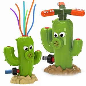 Sand Play Water Fun Green Cactus Shape Sprinkler For Kids Outdoor Garden Children Entertainment Summer Game 230718