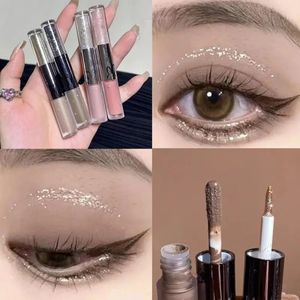 Ombretto liquido glitter pesca a doppia testa Contorno Blush Pigmento Silkworm Shimmer Matte Natural Cheek Shadow Cream Eye Makeup