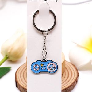 Keychains Metal Cute Gamepad Video Game Handle Keychain Par Joystick Machine Keyring For Boyfriend Car Key Chain Holder Trinka KeyFob