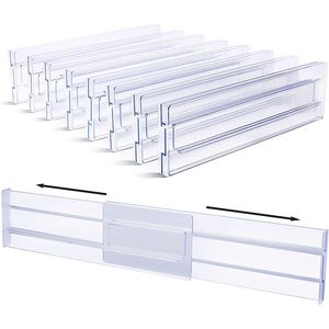 Caixas de armazenamento Caixas 2 4PCS Gavetas Divisores Organizadores Armário Ajustável Organizador de Roupas Gavetas Transparentes Separadores Utensílios de Cozinha 230719