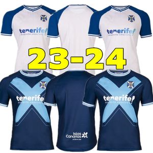 2023 24 CD Tenerife Mens Soccer Jerseys 23 24 RUBEN BORJA GARCES MO DAUDA MICHEL SHASHOUA ELADY MELLOT ENRIC GALLEGO Centennial Home Away Football Shirt