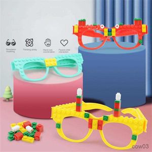Bloklar Yapı Taşları Gözlükleri İlginç Yapı Taş Seti Değiştirilebilir Yaratıcı Yapı Blokları Bulmaca Oyuncaklar Su Geçirmez Oyuncak Gözlükleri R230720