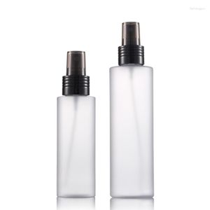 Bottiglie di stoccaggio 200ML Smerigliato trasparente cosmetico per la cura della pelle Clean Alcohol Mister Spray Vuoto con testa nera 8OZ