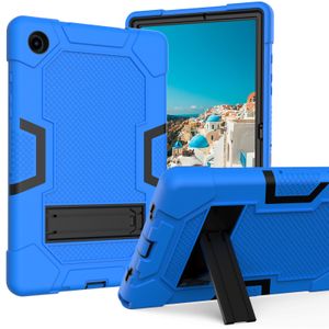 Kickstand -surfplattor för Samsung Galaxy Tab A8 10.5 x200 x205 A7 10.4 T509 T500 T505 Nyaste barn hårt robust skyddande skal med stativ mörkblå