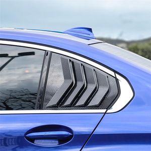 Estilo do carro janela traseira persianas triangulares adesivos decorativos guarnição para bmw série 3 g20 g28 2020 exterior automotivo modificado220h