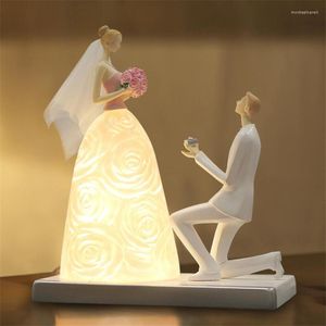 Candeeiros de mesa Casamento personagem quarto cabeceira quarto decoração luzes presente dos namorados amante iluminação