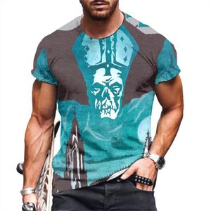 Summer Men's New Ghost Band Fashion T-shirt Short Sleeve Unisex 3d Printed Hip Hop Rock Skeleton Sports Large Size Crewneck Top
