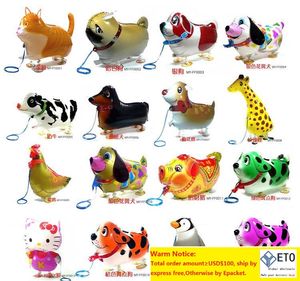 Neuankömmlinge 50 PCs Lot Ganz verschiedenes Aluminiumfolie Helium Walking Animal Haustierballons Babys Toyzz