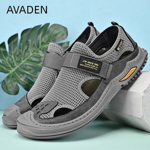Sandals Sandals Man Fashion Summer Outdoor Beach Casual Baotou Hole Shoes for Men Breathable Platform Beach Indoor Roma Sandals 230719